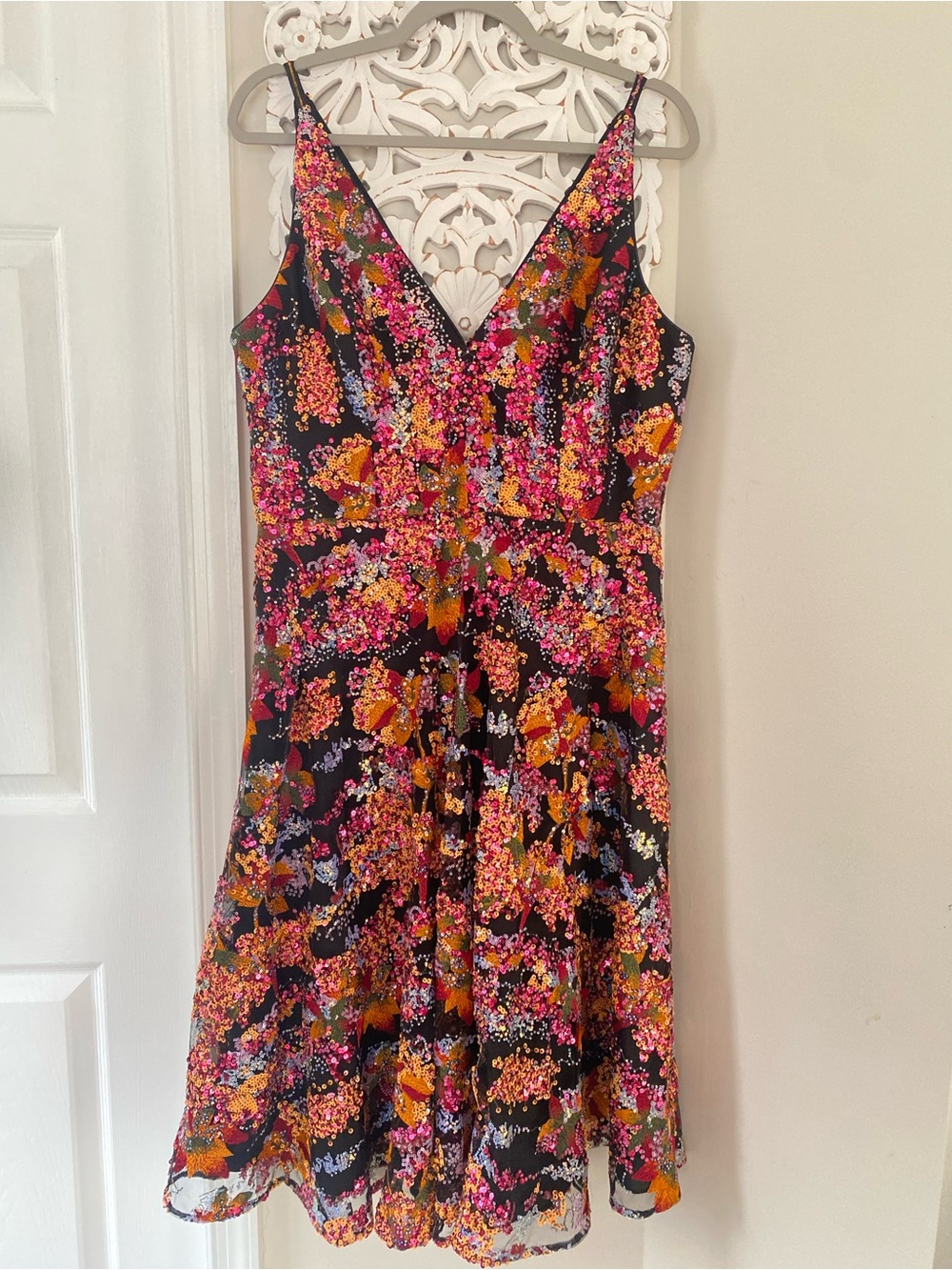 Dress the Population Elisa XL Sequin Embroidered Fit & Flare Cocktail Prom Dress - Picture 5 of 15